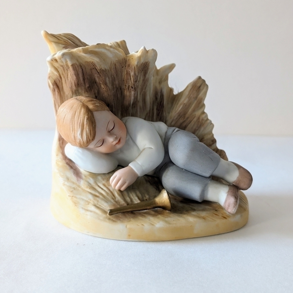 BESSIE PEASE GUTMANN 1985 Little Boy Blue Ceramic Figurine H1887 Vtg Great